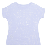 Rhinestone Womens Printed Top Purple M