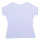 Rhinestone Womens Printed Top Purple M