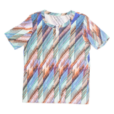 Womens Printed Top Blue Crazy Pattern M