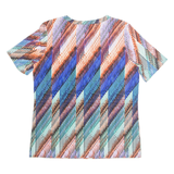 Womens Printed Top Blue Crazy Pattern M