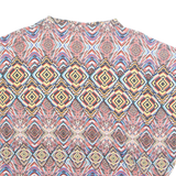 Womens Printed Top Red V-Neck Geometric M