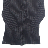 BIAGGINI Glitter Womens Shirt Black Collared Long Sleeve M