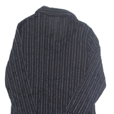 BIAGGINI Glitter Womens Shirt Black Collared Long Sleeve M