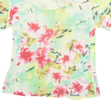 AMBIENTE Womens Printed Top Green Nylon Floral L