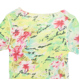AMBIENTE Womens Printed Top Green Nylon Floral L