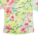 AMBIENTE Womens Printed Top Green Nylon Floral L