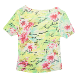 AMBIENTE Womens Printed Top Green Nylon Floral L