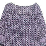 INTERNATIONAL CONCEPTS Womens Printed Blouse Purple 3/4 Sleeve Nylon Geometric XL