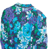 LIOLA Womens Printed Blouse Blue Collared Long Sleeve Floral L