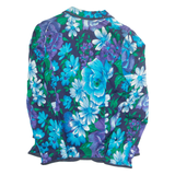 LIOLA Womens Printed Blouse Blue Collared Long Sleeve Floral L