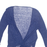 LA BOUM Womens Wrap Top Blue V-Neck 3/4 Sleeve Viscose S