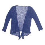 LA BOUM Womens Wrap Top Blue V-Neck 3/4 Sleeve Viscose S