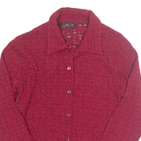 MODE EN PLUS Womens Shirt Maroon Collared Long Sleeve M
