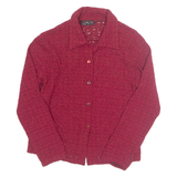 MODE EN PLUS Womens Shirt Maroon Collared Long Sleeve M
