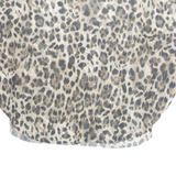 Cheetah Womens Printed Blouse Beige Animal Print M