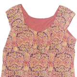 Womens Printed Blouse Red Sleeveless Crazy Pattern L