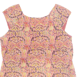 Womens Printed Blouse Red Sleeveless Crazy Pattern L
