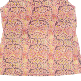 Womens Printed Blouse Red Sleeveless Crazy Pattern L