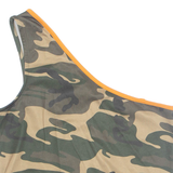JENNYFER Womens Printed Top Green One Shoulder Camouflage M