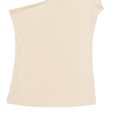 MOTIVI Womens Top Gold Button Neck One Shoulder M