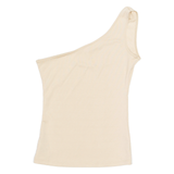 MOTIVI Womens Top Gold Button Neck One Shoulder M