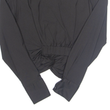 ZARA Womens Wrap Shirt Black Long Sleeve XS