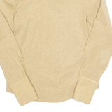 TALLY WEIJL Glitter Womens Shirt Gold Collared Long Sleeve S