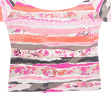 HALOGEN Womens Printed Top Pink Striped 2XL