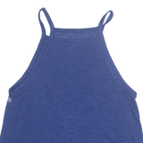 Beaded Womens Top Blue Sleeveless S