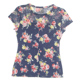 LOVE ON TAP Womens Printed Top Blue Floral M