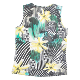 KINGFIELD Womens Printed Vest Yellow Sleeveless Floral M