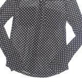 INTERNATIONAL CONCEPTS Sheer Womens Printed Shirt Black Nylon Spotted S