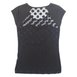 Womens Top Black Polka Dot M