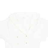 Womens Blouse White V-Neck M