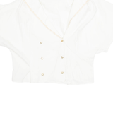 Womens Blouse White V-Neck M