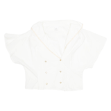 Womens Blouse White V-Neck M