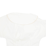 Womens Blouse White V-Neck M