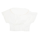 Womens Blouse White V-Neck M