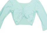 VICARD Womens Top Blue V-Neck 3/4 Sleeve S