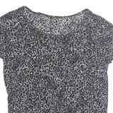 Cheetah Womens Printed Top Grey Animal Print M