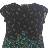 APT. 9 Womens Printed Blouse Blue V-Neck Paisley S