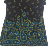 APT. 9 Womens Printed Blouse Blue V-Neck Paisley S
