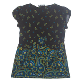 APT. 9 Womens Printed Blouse Blue V-Neck Paisley S
