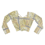 Cheetah Womens Cropped Top Yellow Long Sleeve Animal Print M