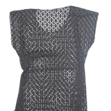 Belted Cut Out Womens Blouse Black Sleeveless XS