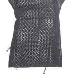 Belted Cut Out Womens Blouse Black Sleeveless XS