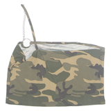 JENNYFER Womens Cropped Top Green Button Neck One Shoulder Camouflage M