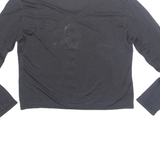 SOLOLA Button Up Womens Blouse Black Long Sleeve M