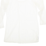 Sheer Womens Blouse Cream Long Sleeve Nylon XL