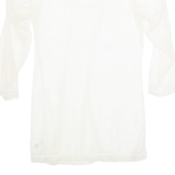 Sheer Womens Blouse Cream Long Sleeve Nylon XL